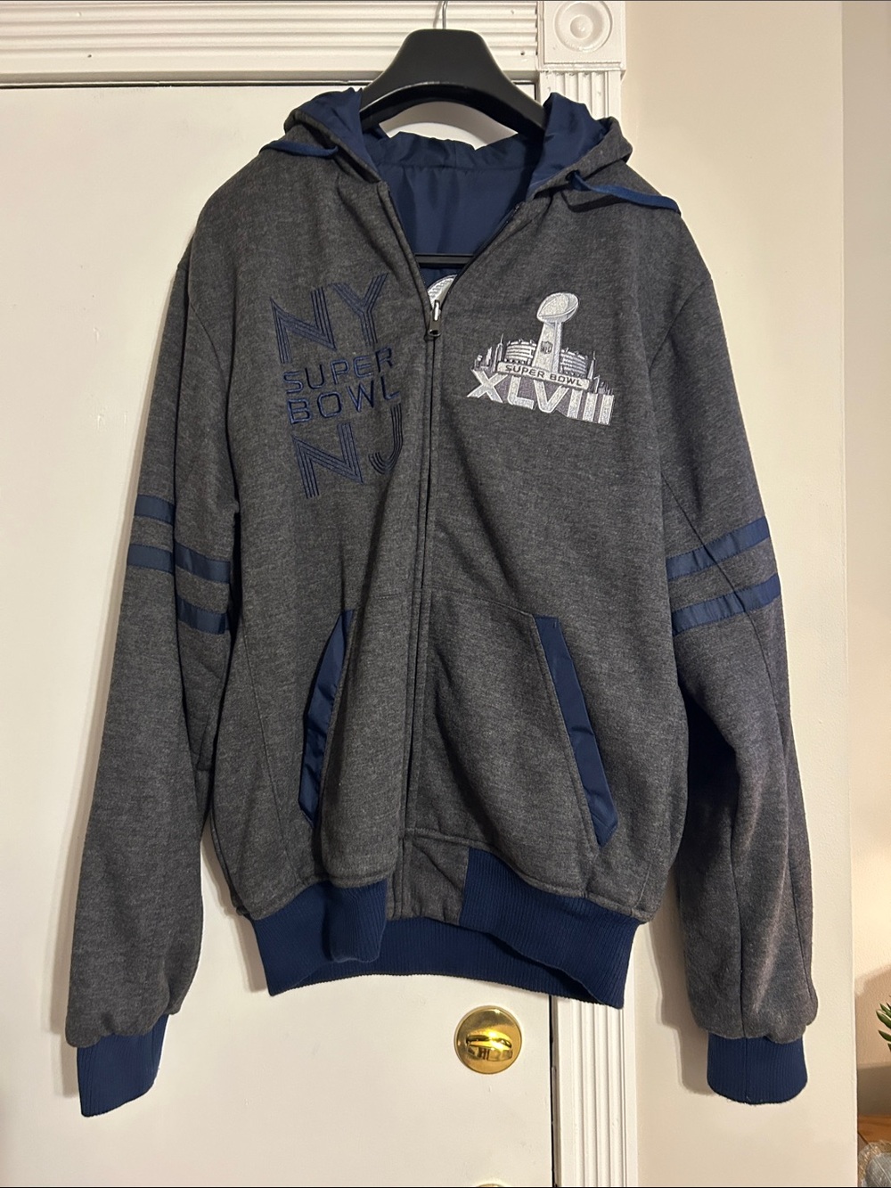 Super Bowl XLVIII REVERSIBLE Jacket NWOT-no size tag - can measure if requested